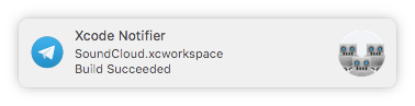 macOS notification sent from Xcode using ntfy